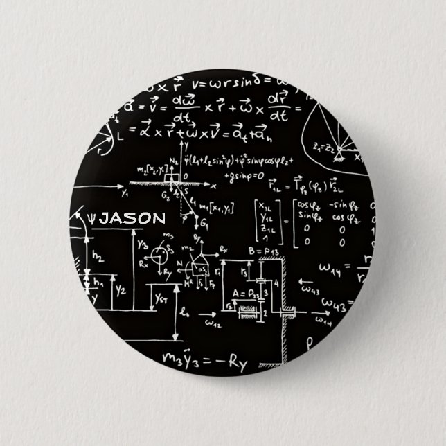 Macaron Rond 5 Cm Mathématiques Geeky de maths personnalisées (Devant)