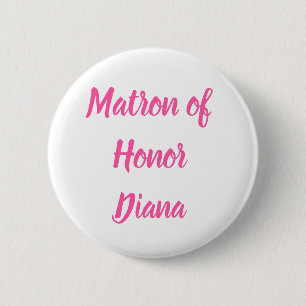 Macaron Rond 5 Cm Matron d'honneur rose Nom personnalisé Cadeaux Mar