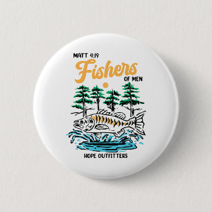 Macaron Rond 5 Cm Matt 419 Pêcheurs d'hommes Pêche chrétienne Father