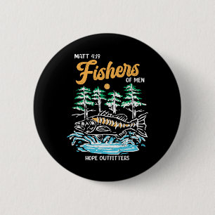 Macaron Rond 5 Cm Matt 419 Pêcheurs d'hommes Pêche chrétienne Pères