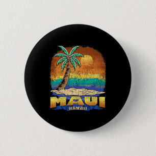 Macaron Rond 5 Cm Maui Hawaii Souvenir Vintage