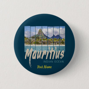 Macaron Rond 5 Cm Mauritius Indian Ocean vintage beach souvenir