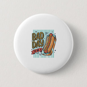 Macaron Rond 5 Cm Mauvaise Journée Hot Dog Retro Vector Conception d