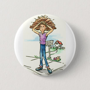 Macaron Rond 5 Cm Mauvaise Journée pour les Cheveux