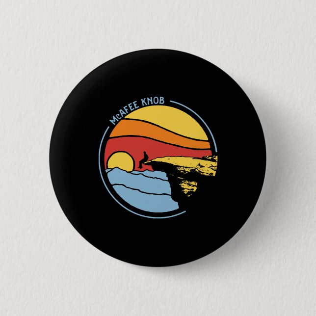 Macaron Rond 5 Cm Mcafee's Knob Trail Hiking Giant Star Roanoke Grap (Devant)