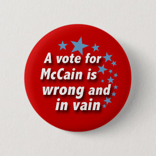 Macaron Rond 5 Cm McCain est bouton politique vain