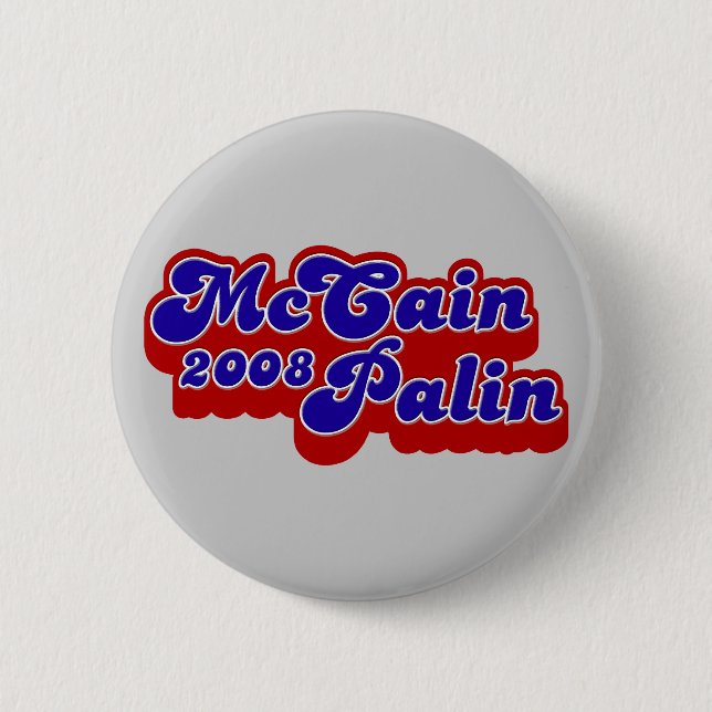 Macaron Rond 5 Cm McCain Palin 2008 boutons (Devant)