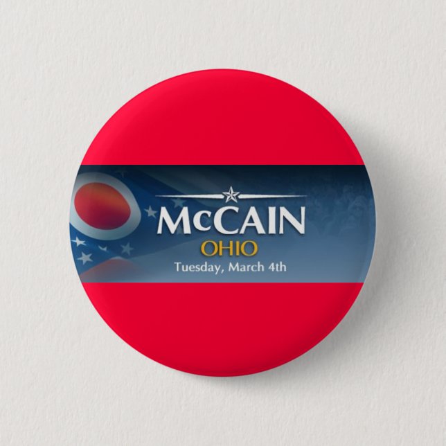 Macaron Rond 5 Cm McCain pour l'Ohio (Devant)