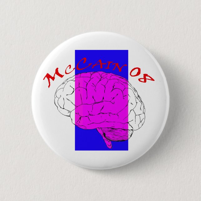 Macaron Rond 5 Cm McCain sur le cerveau à nouveau (Devant)