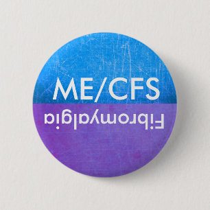Macaron Rond 5 Cm ME/CFS and Fibromyalgia Awareness Button
