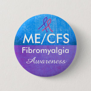 Macaron Rond 5 Cm ME/CFS et bouton de conscience de fibromyalgie