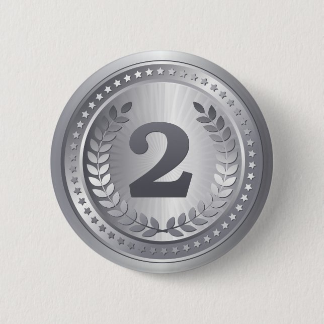 Macaron Rond 5 Cm Médaille d'argent 2e place (Devant)