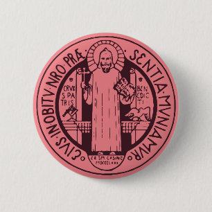Macaron Rond 5 Cm Médaille de Saint Benoît