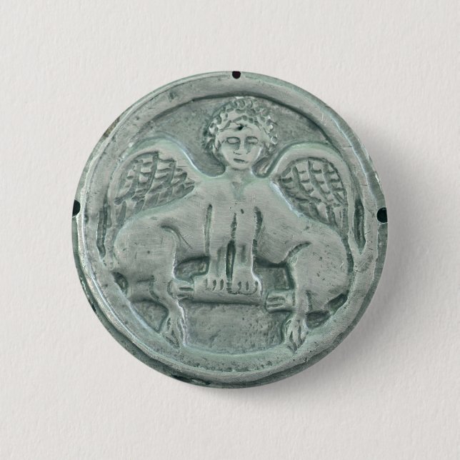 Macaron Rond 5 Cm Médaillon d'argent de soldat romain griffin sym (Devant)