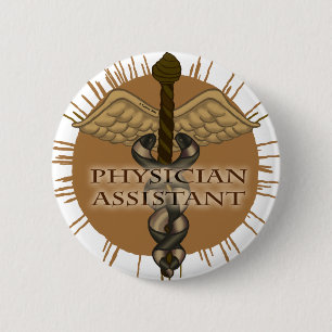 Macaron Rond 5 Cm Médecin Assistant Caduceus