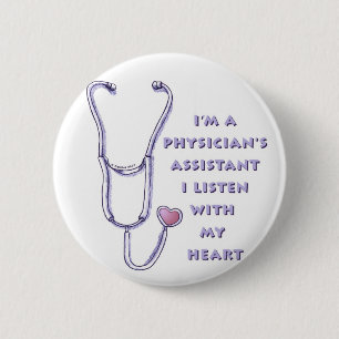 Macaron Rond 5 Cm Médecin Assistant Coeur épingle