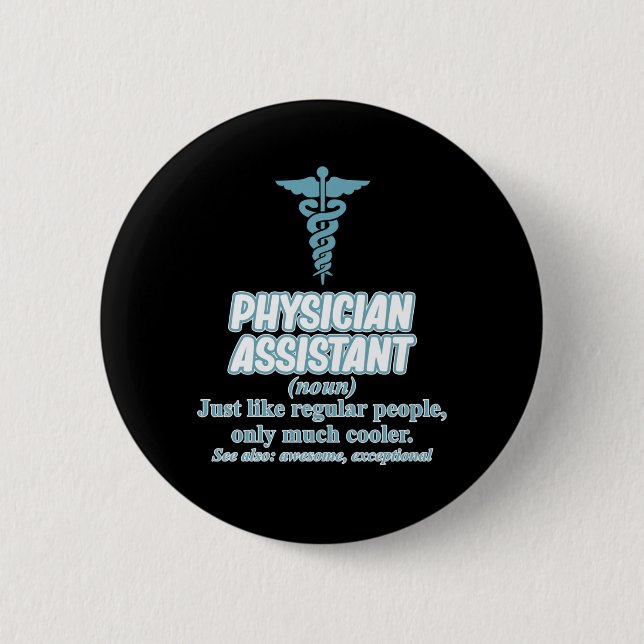Macaron Rond 5 Cm Médecin Assistant Définition PA Étudiants Médicale (Devant)