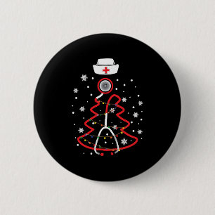 Macaron Rond 5 Cm Médicale RN NUrse, Joyeux Noël