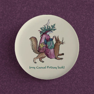 Macaron Rond 5 Cm Médiéval "Vendredi Décontracté"