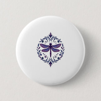 Macaron Rond 5 Cm Meditation Fractal Geometry Spiritual Yoga Dragonf