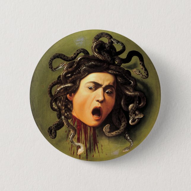 Macaron Rond 5 Cm Medusa, Caravaggio (Devant)