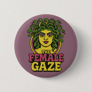 Macaron Rond 5 Cm Medusa le Regard Féminin