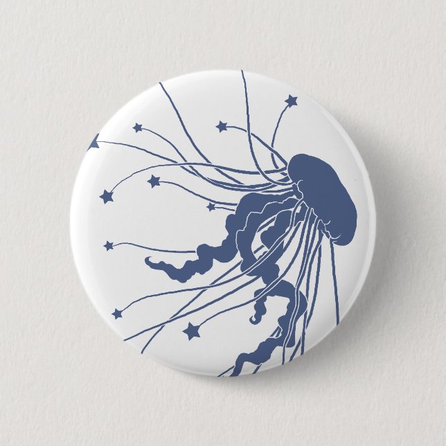 Macaron Rond 5 Cm Méduses le bouton arrière de Pin de Bringer (Devant)
