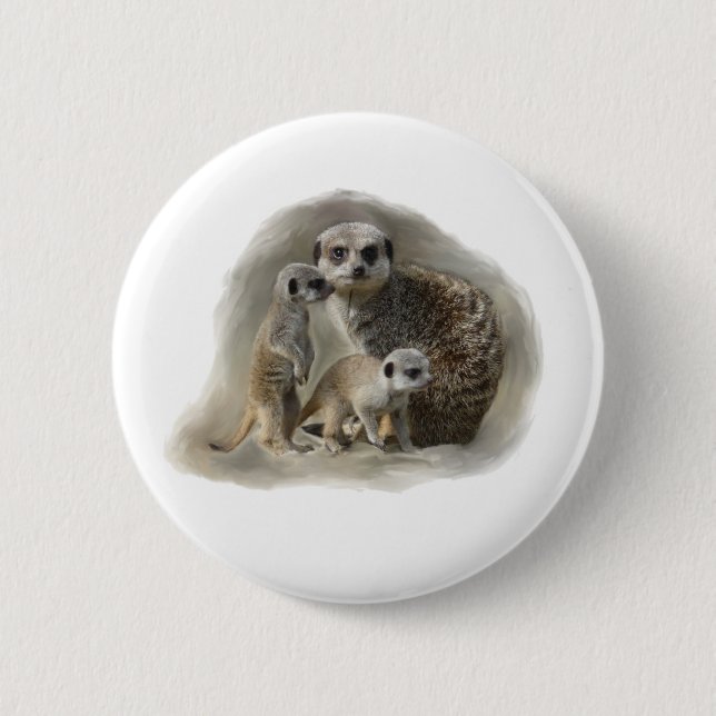 Macaron Rond 5 Cm meerkats (Devant)
