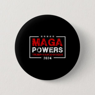 Macaron Rond 5 Cm Mega Powers Trump Vance Hogan 2024 Patriotic Funny