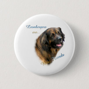 Macaron Rond 5 Cm Meilleur ami 2 de Leonberger - bouton