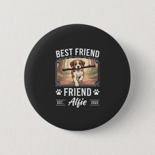 Macaron Rond 5 Cm Meilleur ami Alfie amoureux des chiens