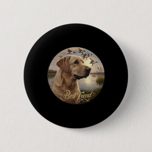 Macaron Rond 5 Cm Meilleur Ami Chasse Jaune Labrador Chien Avec Cana