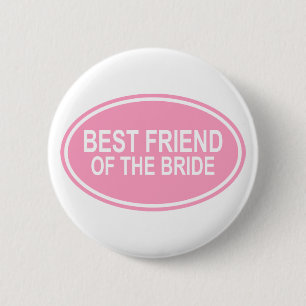 Macaron Rond 5 Cm Meilleur ami de la jeune mariée épousant le rose