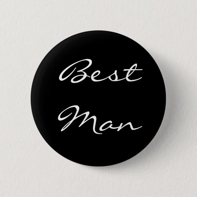 Macaron Rond 5 Cm Meilleur bouton noir et blanc d'homme (Devant)