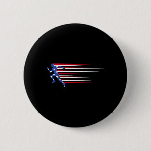 Macaron Rond 5 Cm Meilleur cadeau équipe athlétisme drapeau américai