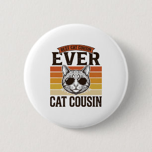 Macaron Rond 5 Cm Meilleur Cousin Chat Ever Création de Chemise Vint