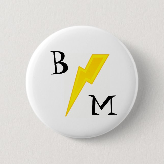 Macaron Rond 5 Cm Meilleur Éclair Homme Pin (Devant)