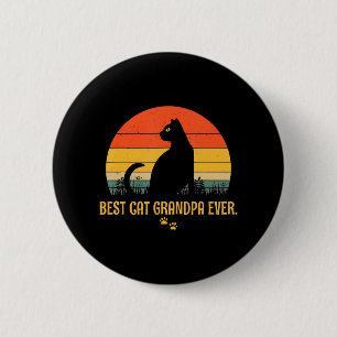 Macaron Rond 5 Cm Meilleur grand-père de chat vintage jamais cadeau