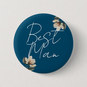 Macaron Rond 5 Cm Meilleur homme de la marine bleue et de la marine
