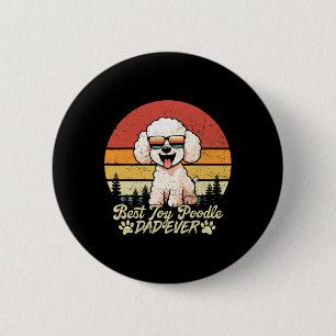 Macaron Rond 5 Cm Meilleur Jouet Blanc Poodle Papa Jamais Vintages P