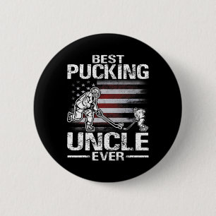 Macaron Rond 5 Cm Meilleur Oncle de Hockey de Tous les Temps Cadeau
