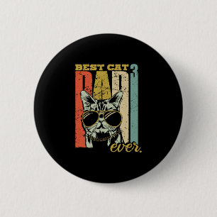 Macaron Rond 5 Cm Meilleur papa chat de tous les temps trois chats t