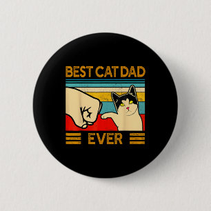 Macaron Rond 5 Cm Meilleur Papa Chat du Monde Cadeau de Fête des Pèr