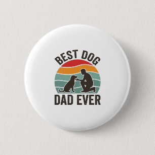 Macaron Rond 5 Cm Meilleur Papa de Chien Vintage Sunset Conception d