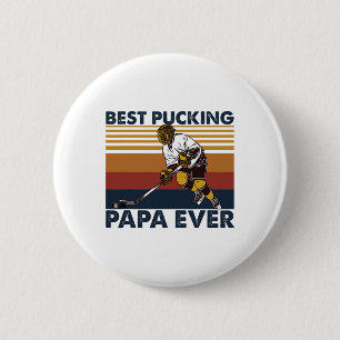Macaron Rond 5 Cm Meilleur Papa de Hockey Drôle de Papa de Hockey