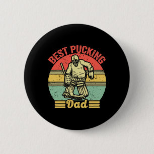 Macaron Rond 5 Cm Meilleur Papa de Hockey sur Glace Rétro Vintage po