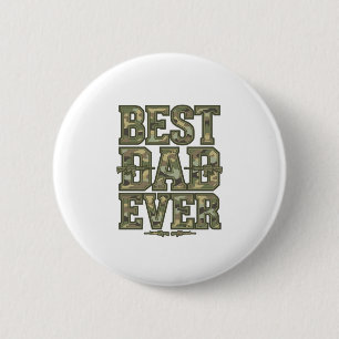 Macaron Rond 5 Cm Meilleur Papa de Tous les Temps Camo Design de Gra