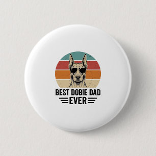 Macaron Rond 5 Cm Meilleur papa Dobie vintage Doberman T-shirt_1