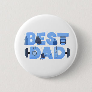 Macaron Rond 5 Cm Meilleur Papa Entraînement Fitness Gym Fête des Pè