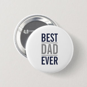 Macaron Rond 5 Cm Meilleur papa jamais Bouton bleu marine moderne